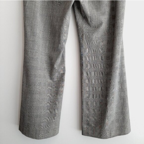 ELLEN TRACY Classic Plaid Glen Check Trousers Dress Pants Gray Sz 12 - Picture 7 of 9